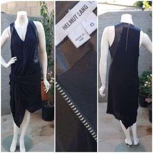 Helmut Lang Black Leather Trim‎ Dress